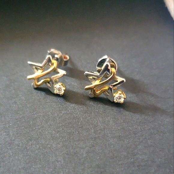 Agnes b Earrings w Signature b across a star - Picture 2 of 4